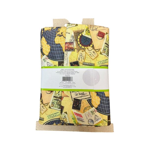 1 Yard Cut Fabric Kate Ward Thacker Bon Voyage 36x44” Travel Maps Stamps - Picture 2 of 3